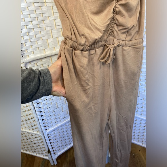 NWT Hem & Thread HUDSON SOFT RUCCED JUMPSUIT- CAPPUCCINO - Picture 12 of 15